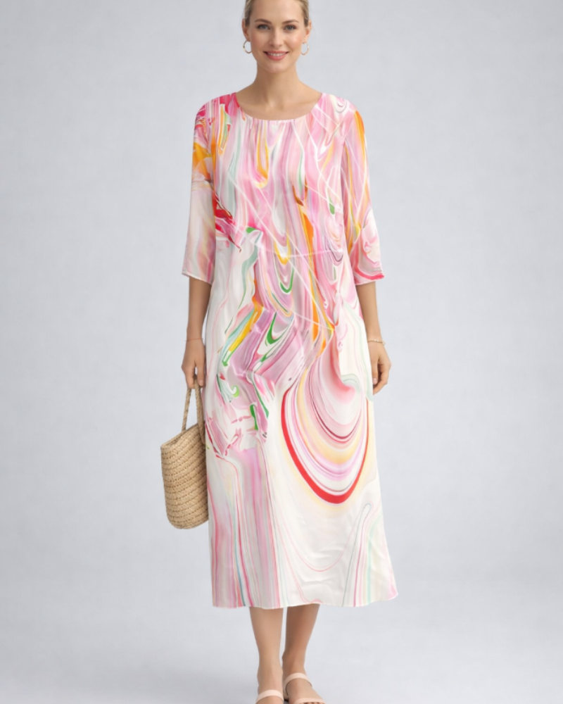 Paloma Damekjole Elegant – Blomstret Bomuldskjole, Figursyet & Tidløs Stil