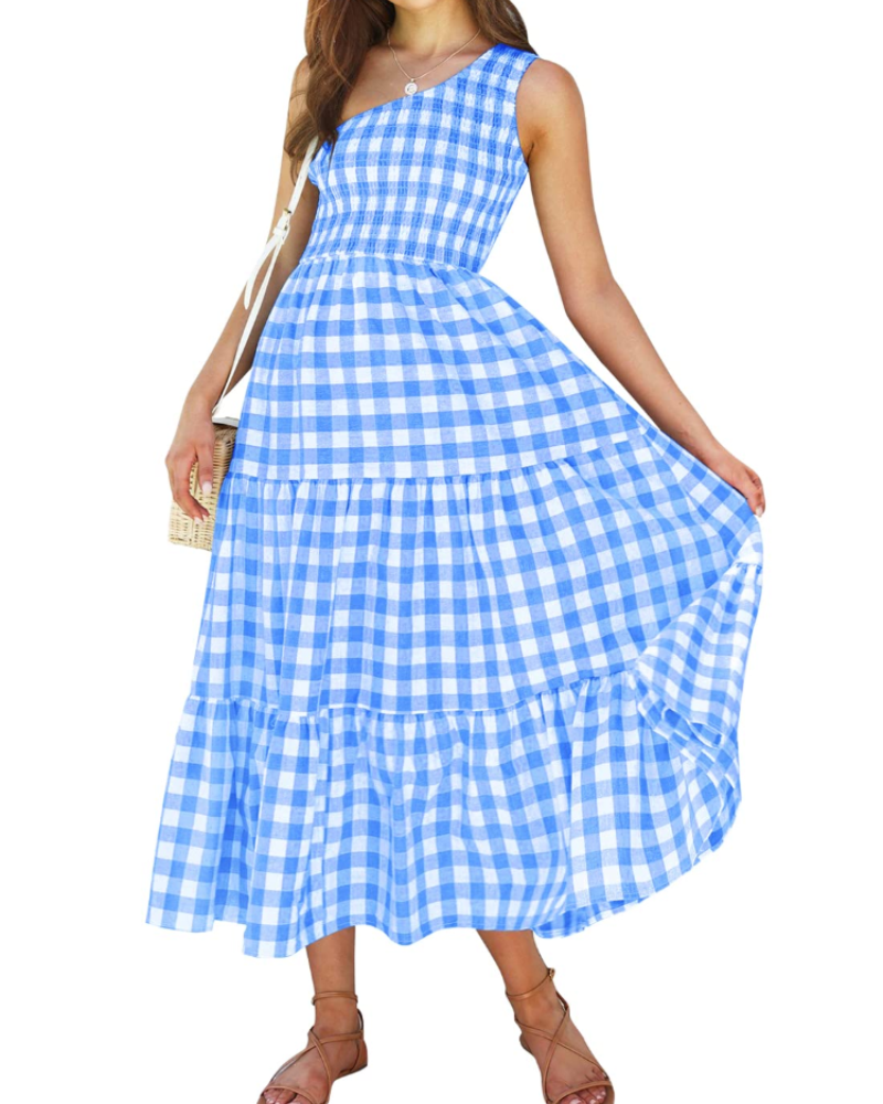 ZsaZsa Maxi Bohemian Dress for Women – One-Shoulder Ruffled Dress, A-Line Cut & Elegant Summer Style