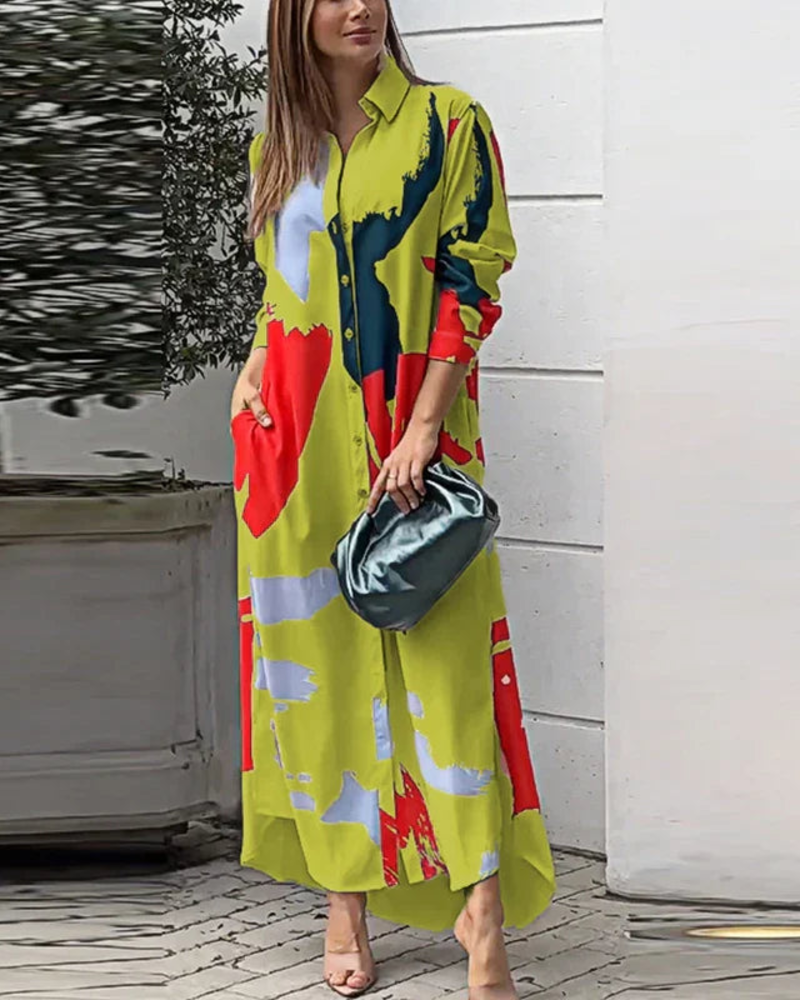 Elora Sukienka Elegancka Damska – Zwiewna Sukienka z Kieszeniami, Uniwersalny Styl i Komfort