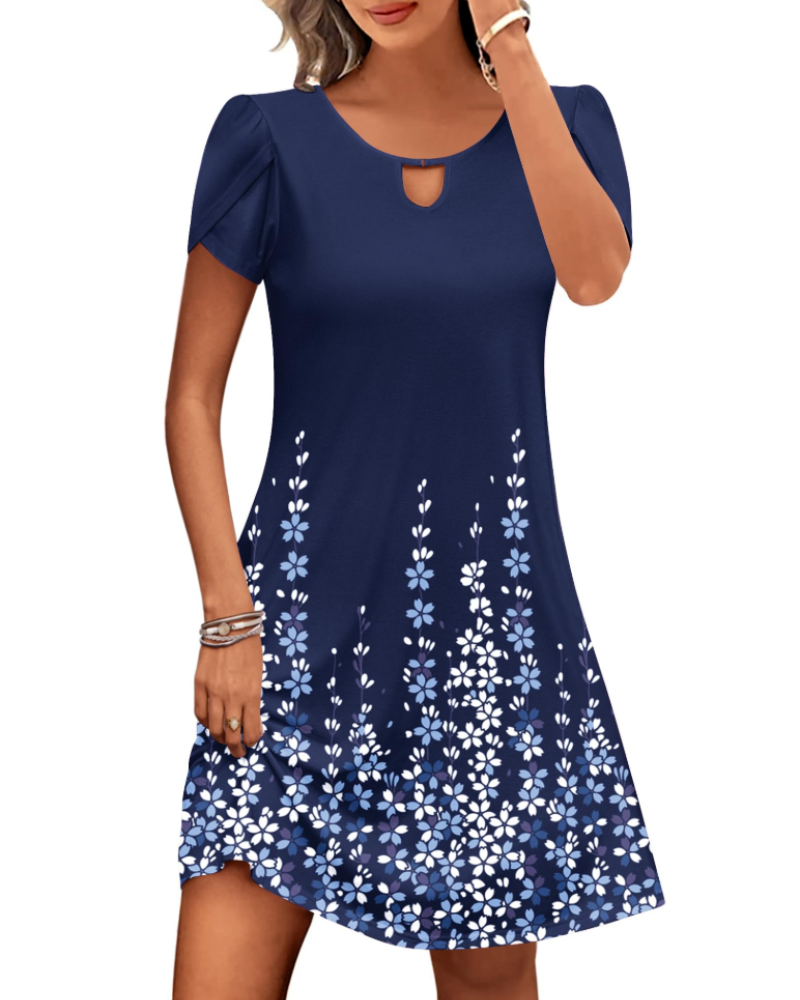 Willow Robe Midi Fleurie Naisille – Kesämekko Leveällä Helmalla, Taskuilla ja Puhvihihoilla