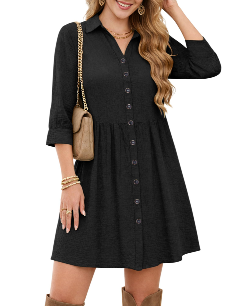 Φόρεμα Chemise Hazel για Γυναίκες – Καλοκαιρινό Φόρεμα με V Λαιμόκοψη και Υψηλή Μέση με Τσέπες