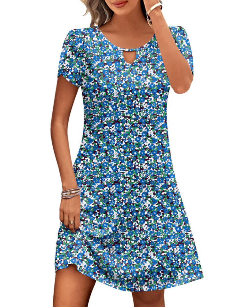 Willow Robe Midi Fleurie Naisille – Kesämekko Leveällä Helmalla, Taskuilla ja Puhvihihoilla