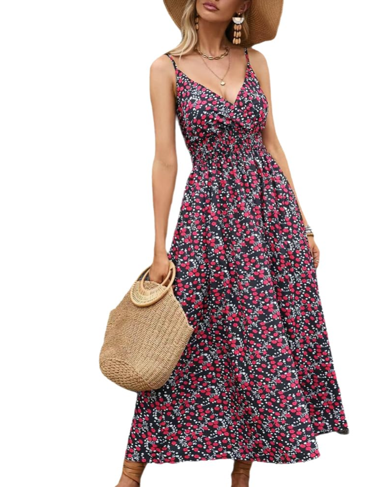 Φόρεμα Μακρύ Savannah Robe Maxi Fleurie Γυναικείο – Καλοκαιρινό Φόρεμα με V Λαιμόκοψη και Ψηλή Μέση