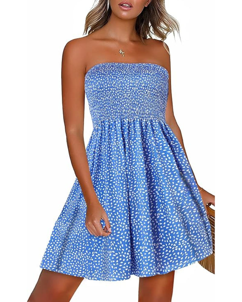 Vestito Donna Bria – Spalle Scoperte, Stampa Floreale & Taglio A-Line Fluido Estivo
