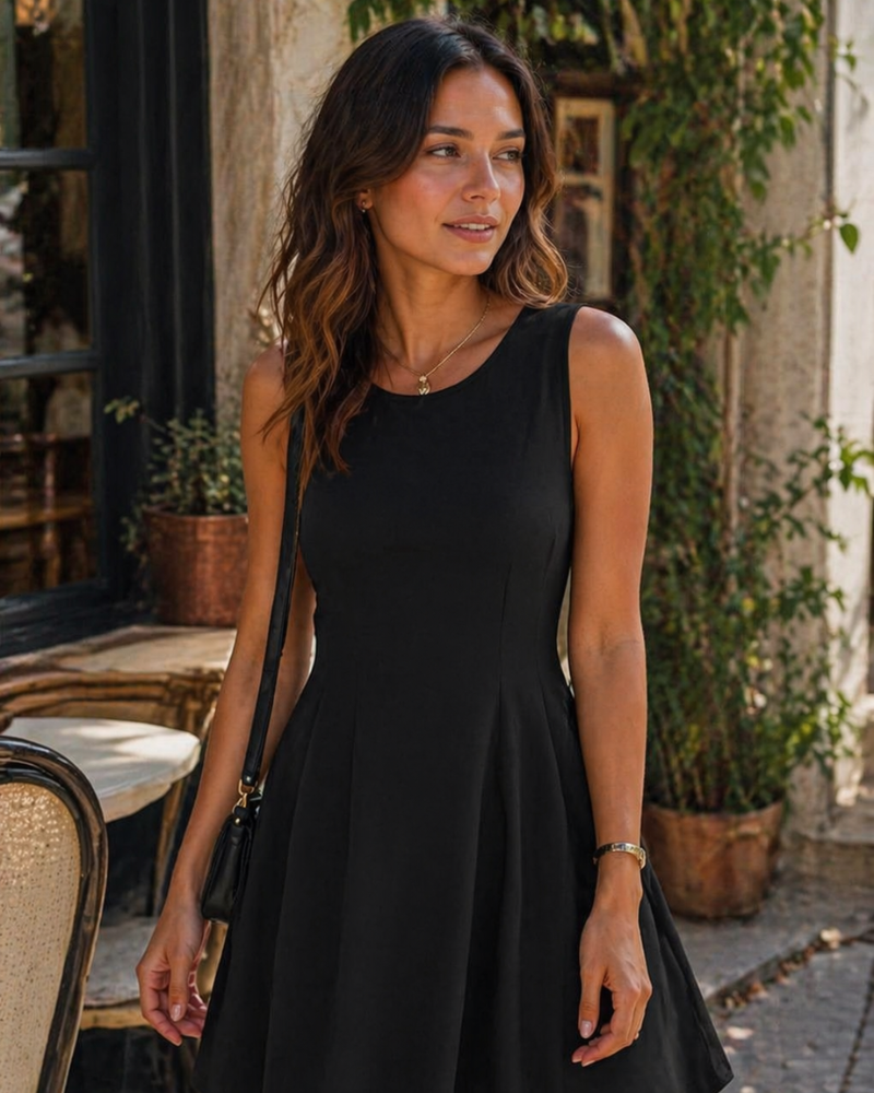 Sukienka Sophie damska – krótka sukienka o kroju A bez rękawów, elegancka, biznesowa, casual, elastyczna