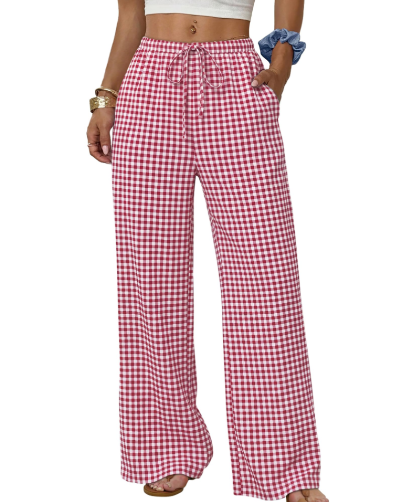 Elena Pantaloni Palazzo Donna – Pantaloni Larghi Fluidi con Coulisse e Tasche