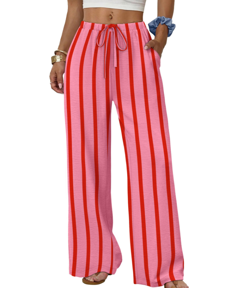 Elena Pantaloni Palazzo Donna – Pantaloni Larghi Fluidi con Coulisse e Tasche