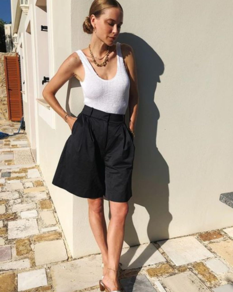 Olivia Short Bermuda Cargo pentru femei – scurt cu talie înaltă și picioare largi, cu buzunare