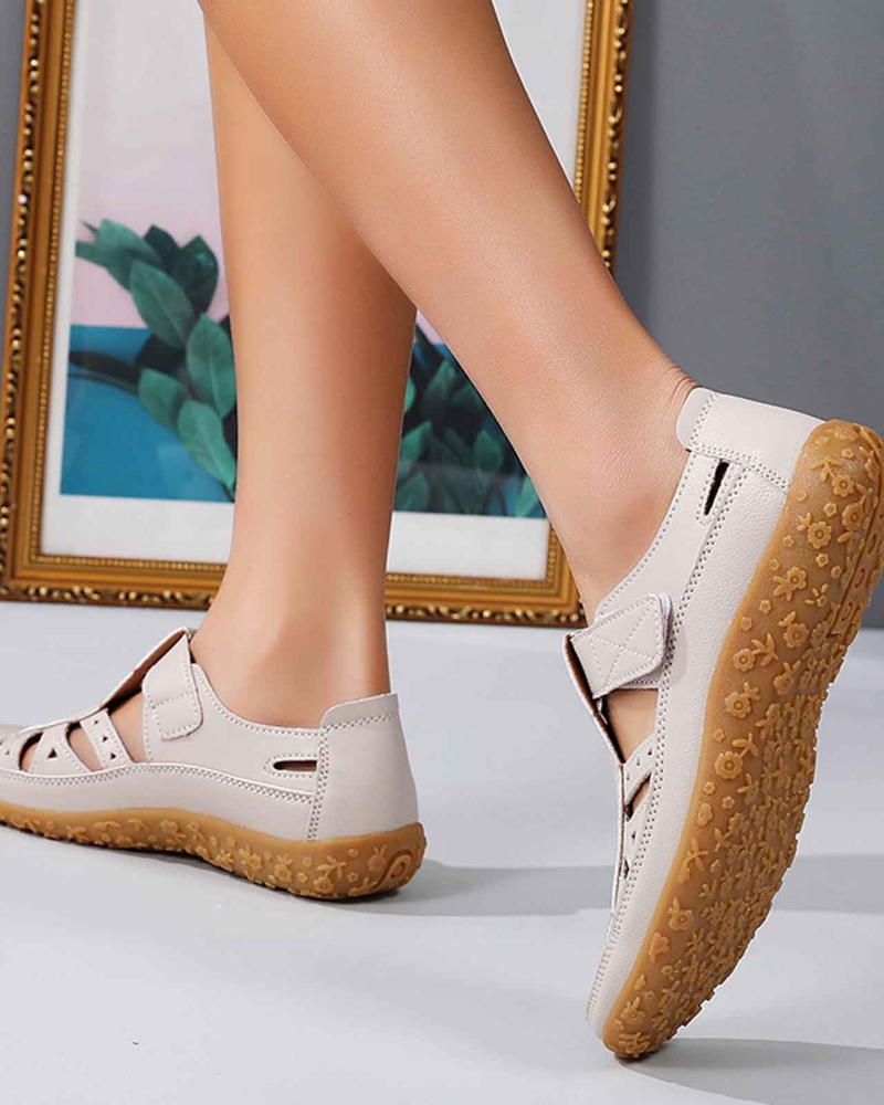 Elodie Sandálias Femininas Fechadas – Sapatos de Verão Leves com Recortes Respirantes