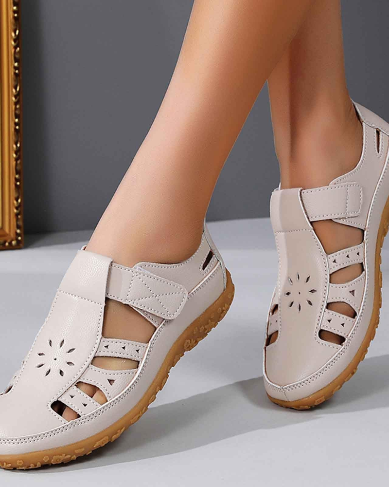 Elodie Sandálias Femininas Fechadas – Sapatos de Verão Leves com Recortes Respirantes