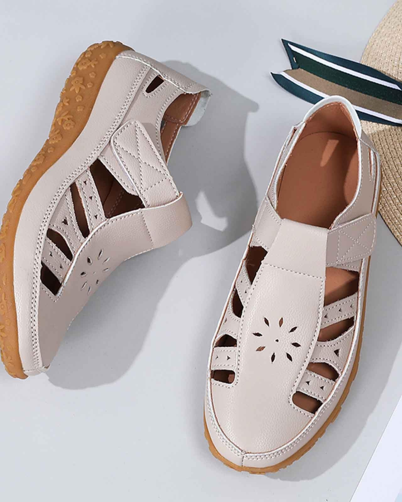 Elodie Sandálias Femininas Fechadas – Sapatos de Verão Leves com Recortes Respirantes