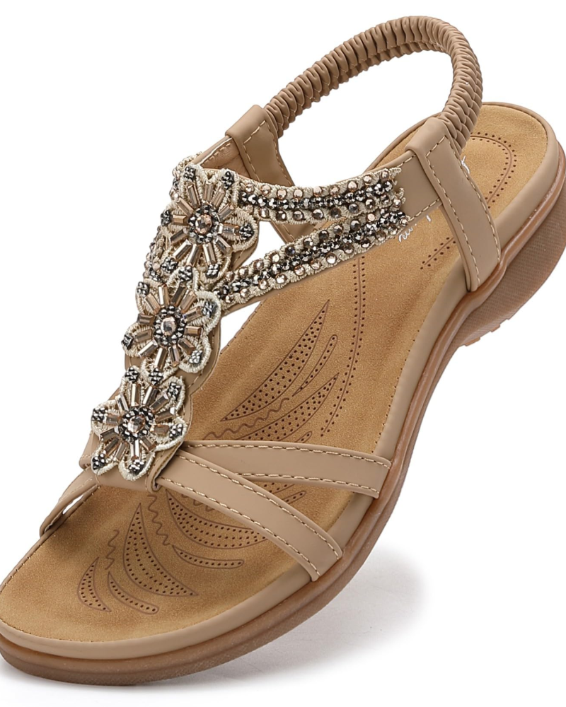 Sandalias Bohemias para Mujer Lily – Sandalias Planas en T con Soporte para el Arco Plantar