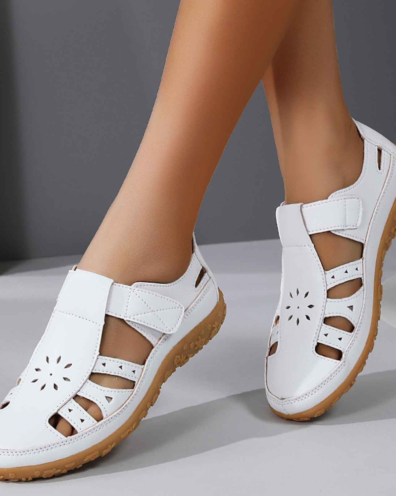 Elodie Sandálias Femininas Fechadas – Sapatos de Verão Leves com Recortes Respirantes
