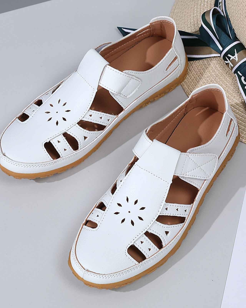 Elodie Sandálias Femininas Fechadas – Sapatos de Verão Leves com Recortes Respirantes