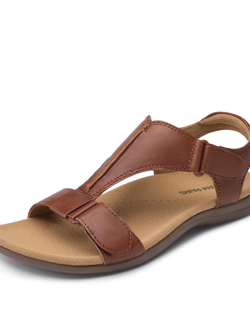 Fiona Sandálias Femininas em T – Sandálias de Verão Ajustáveis com Suporte para o Arco