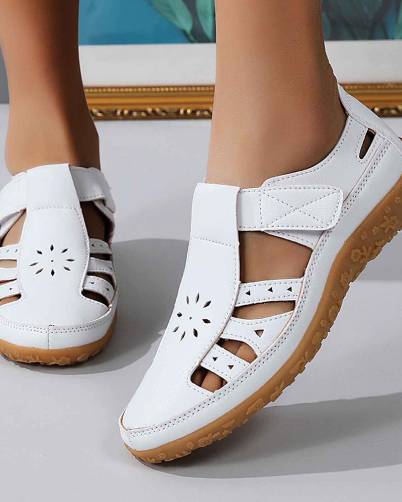 Elodie Sandálias Femininas Fechadas – Sapatos de Verão Leves com Recortes Respirantes