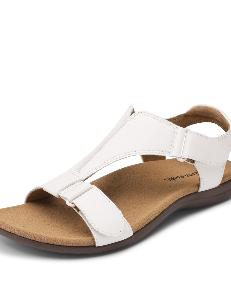 Fiona Sandálias Femininas em T – Sandálias de Verão Ajustáveis com Suporte para o Arco