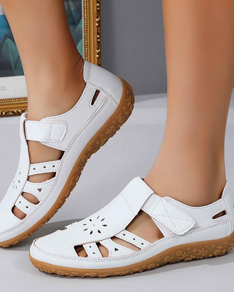 Elodie Sandálias Femininas Fechadas – Sapatos de Verão Leves com Recortes Respirantes