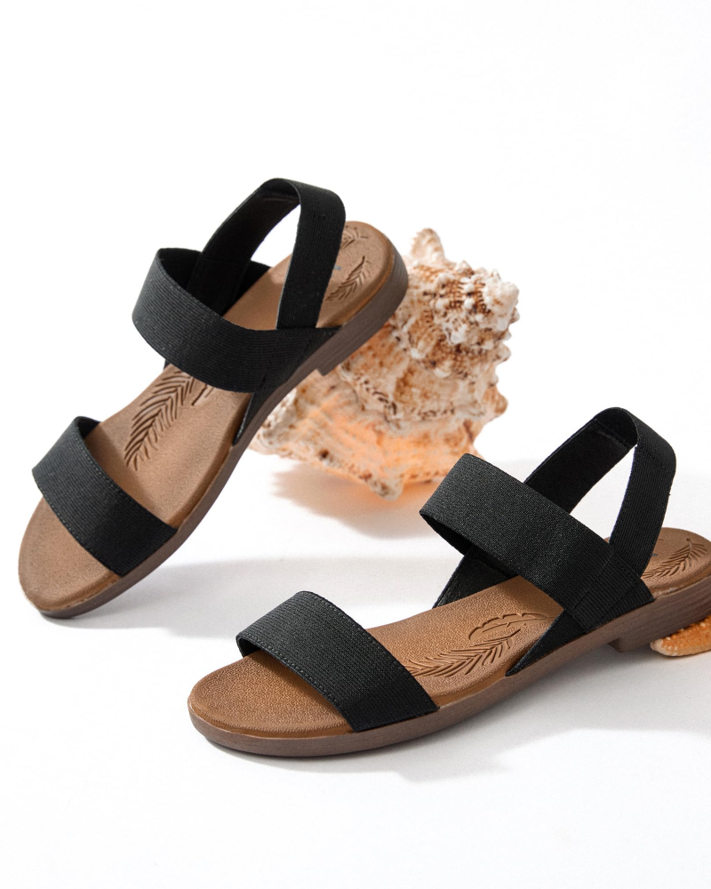 Emma Sandali Bassi Donna – Sandali Estivi con Cinturino Elastico alla Caviglia