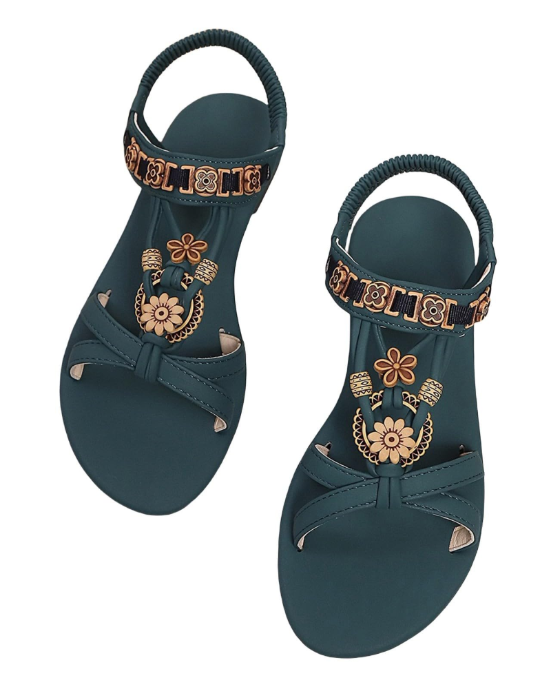 Serena Boheme Sandaler til Kvinder – Sommer Sandaler med Rhinsten og Elastiske Stropper