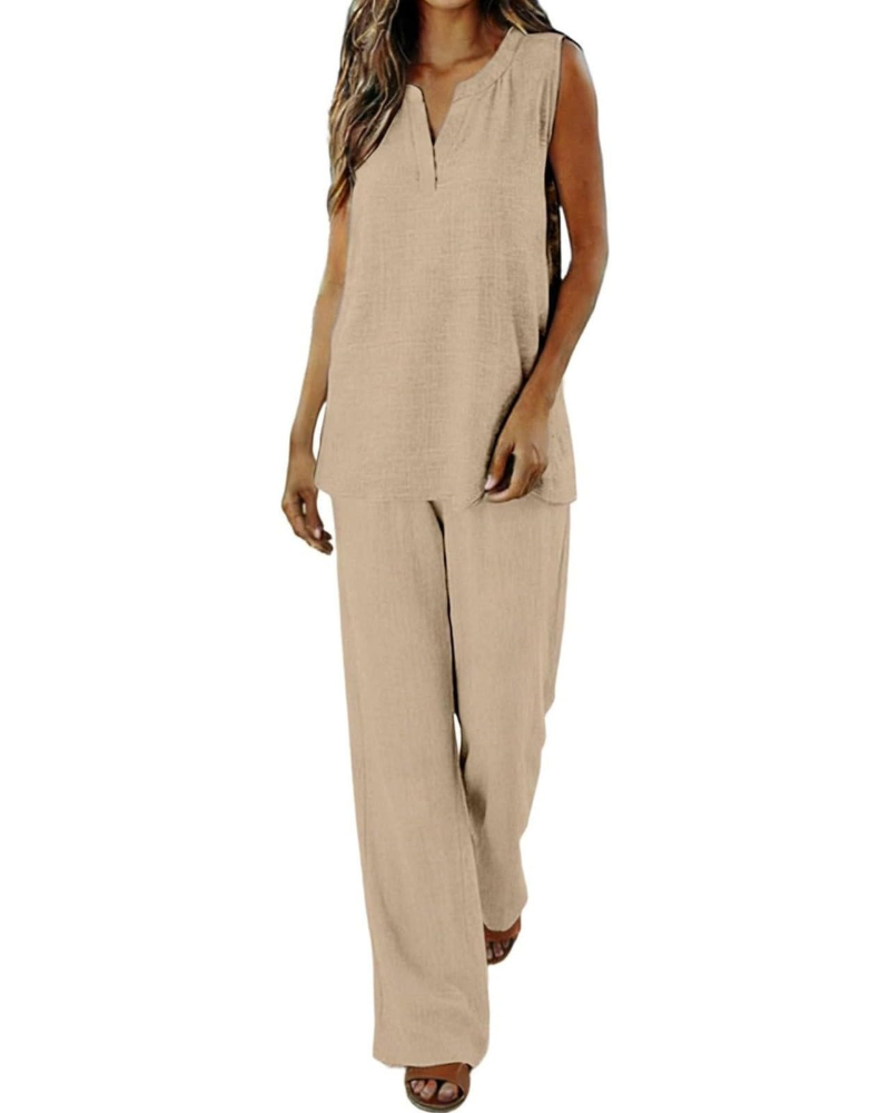Maya Women's Summer Set – Linen Shirt & Casual Chic Shorts