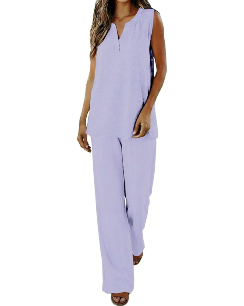 Maya Women's Summer Set – Linen Shirt & Casual Chic Shorts