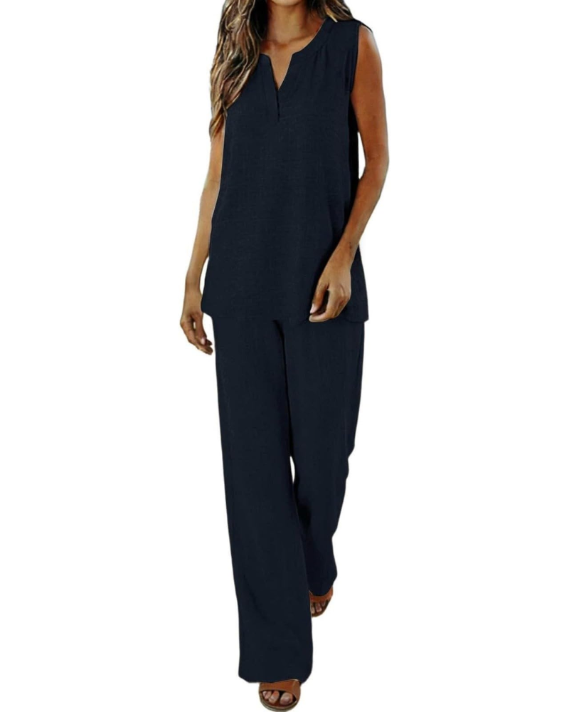 Maya Women's Summer Set – Linen Shirt & Casual Chic Shorts