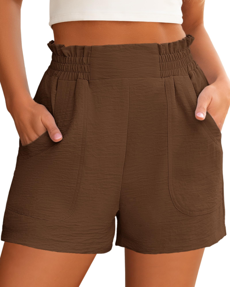 Willow Short Feminino Cintura Alta – Short Largo Elegante com Bolsos para o Verão