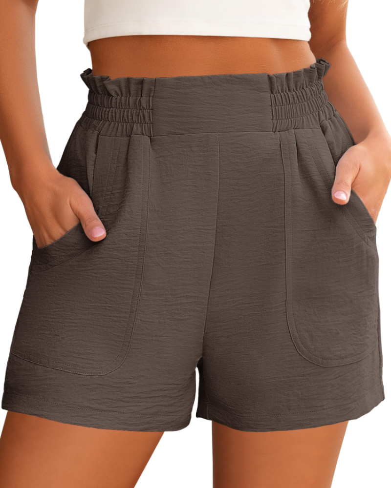 Willow Short Feminino Cintura Alta – Short Largo Elegante com Bolsos para o Verão