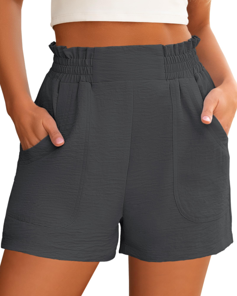 Willow Short Feminino Cintura Alta – Short Largo Elegante com Bolsos para o Verão
