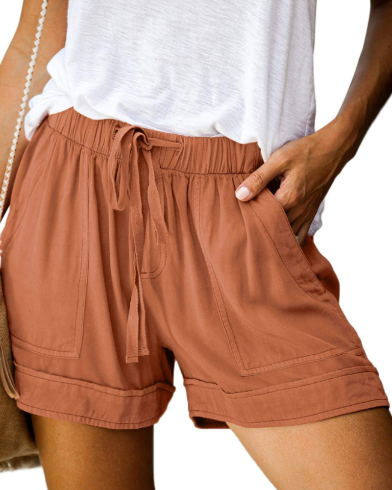 Sadie Short Femme Confort – Short Taille Élastique avec Cordon & Poches d’Été