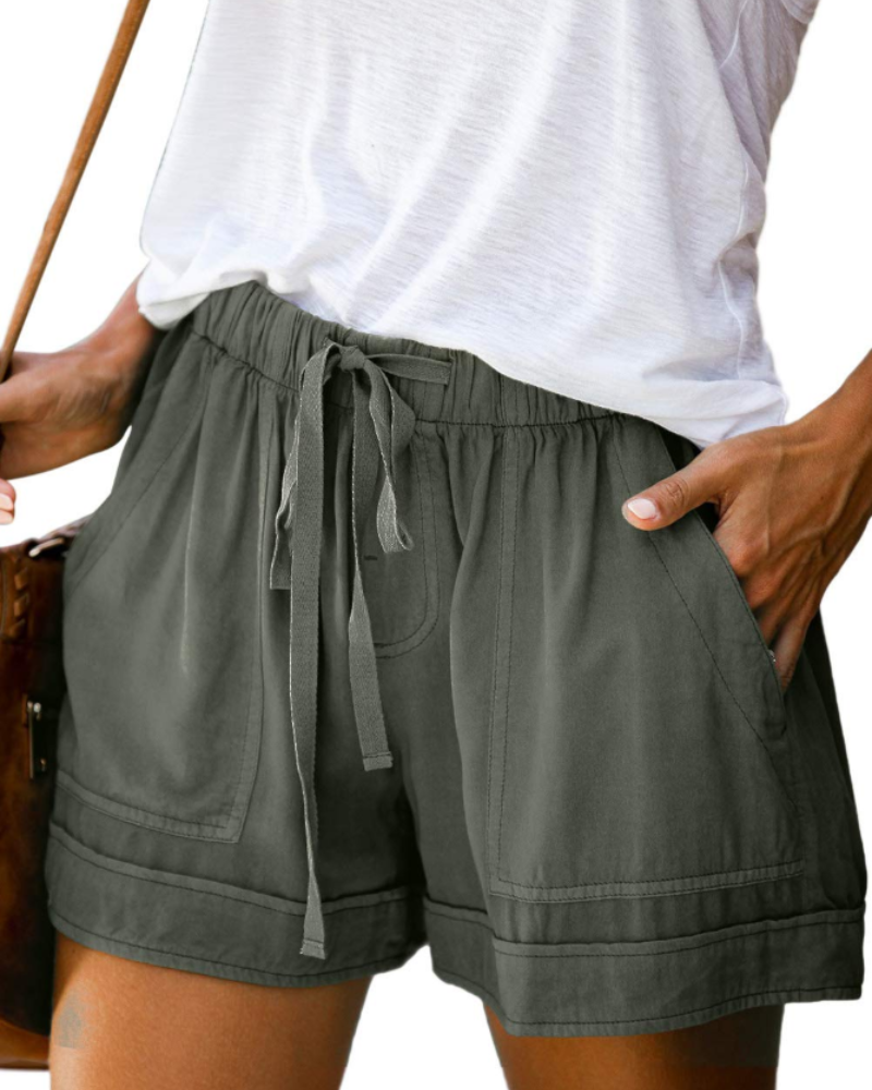 Sadie Short Femme Confort – Short Taille Élastique avec Cordon & Poches d’Été