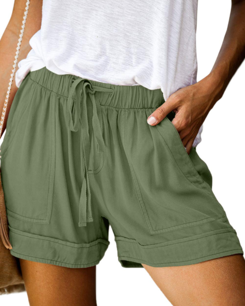 Sadie Short Femme Confort – Pantaloni scurți cu talie elastică, șnur și buzunare pentru vară