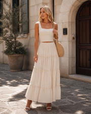 Layza Maxirock Damen – Boho-Rock mit hoher Taille, fließend & Volants Sommer
