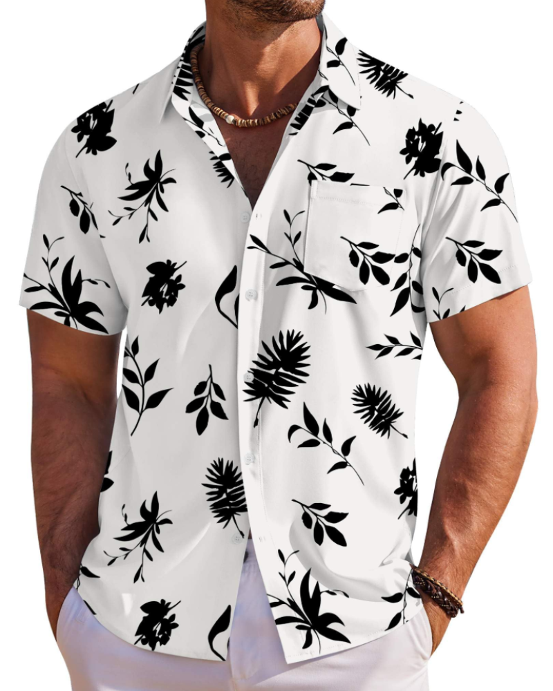 Camisa hawaiana para hombre Jake – Camisa tropical floral de manga corta con botones