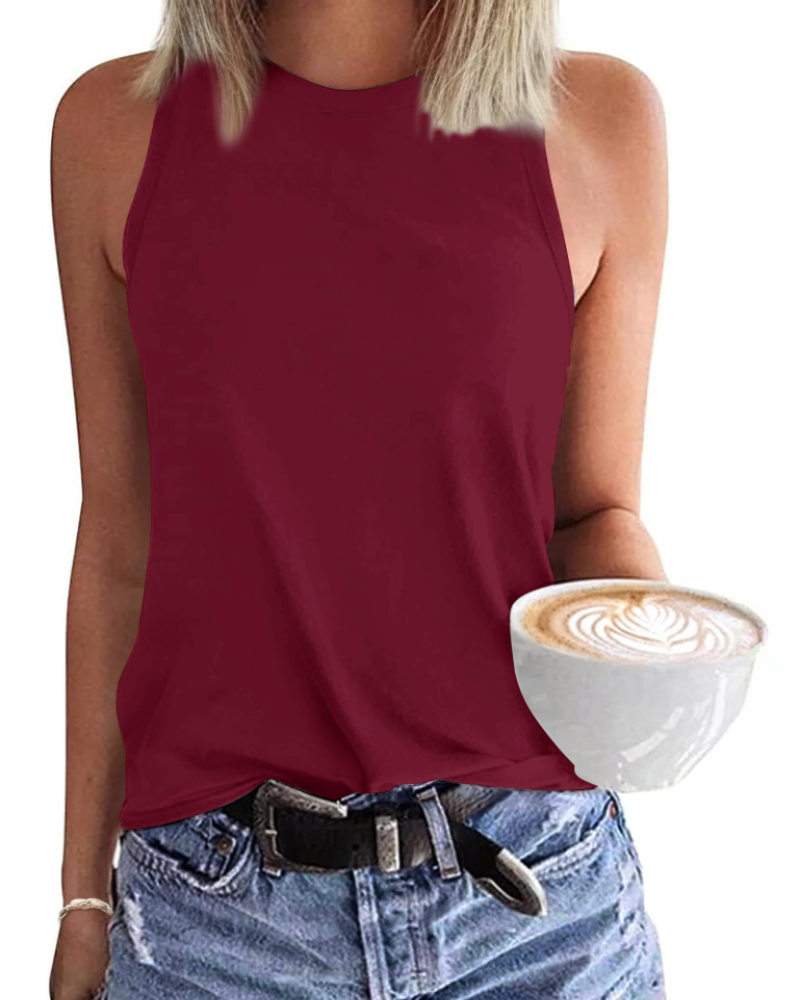 Dakota Canotta Donna Casual – Top Estivo Senza Maniche con Scollo Rotondo e Taglio Fluido