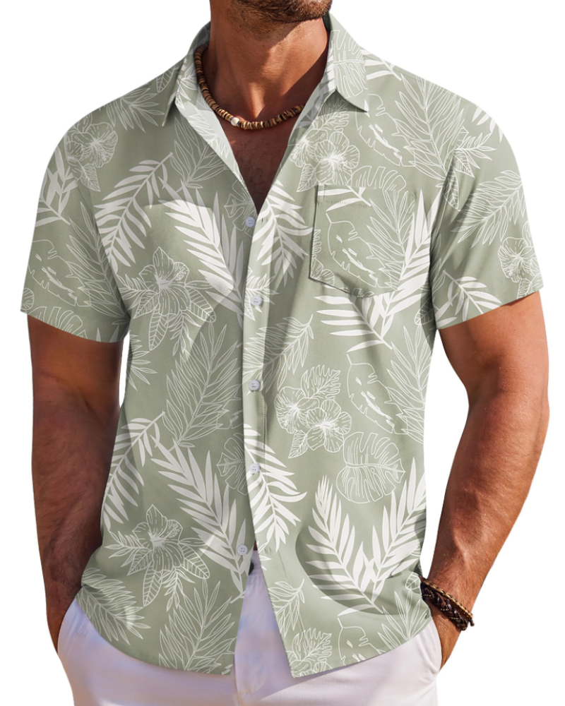 Camisa hawaiana para hombre Jake – Camisa tropical floral de manga corta con botones