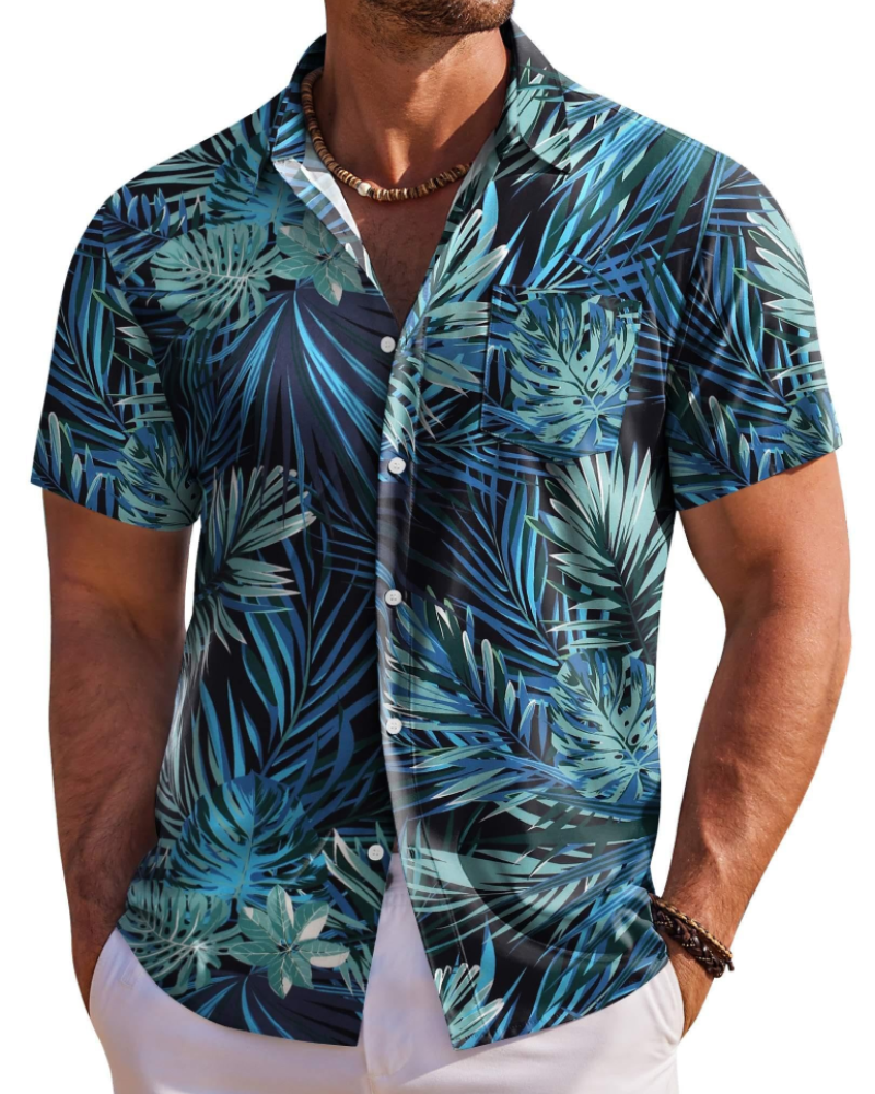 Camisa hawaiana para hombre Jake – Camisa tropical floral de manga corta con botones