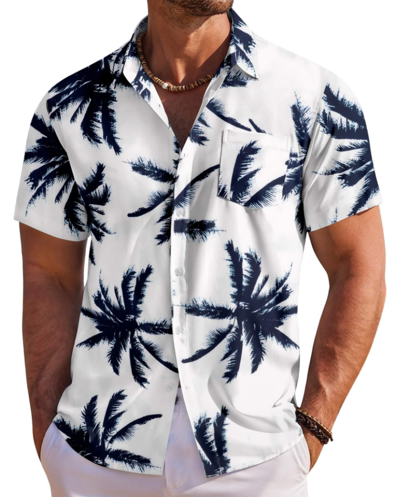 Camisa hawaiana para hombre Jake – Camisa tropical floral de manga corta con botones