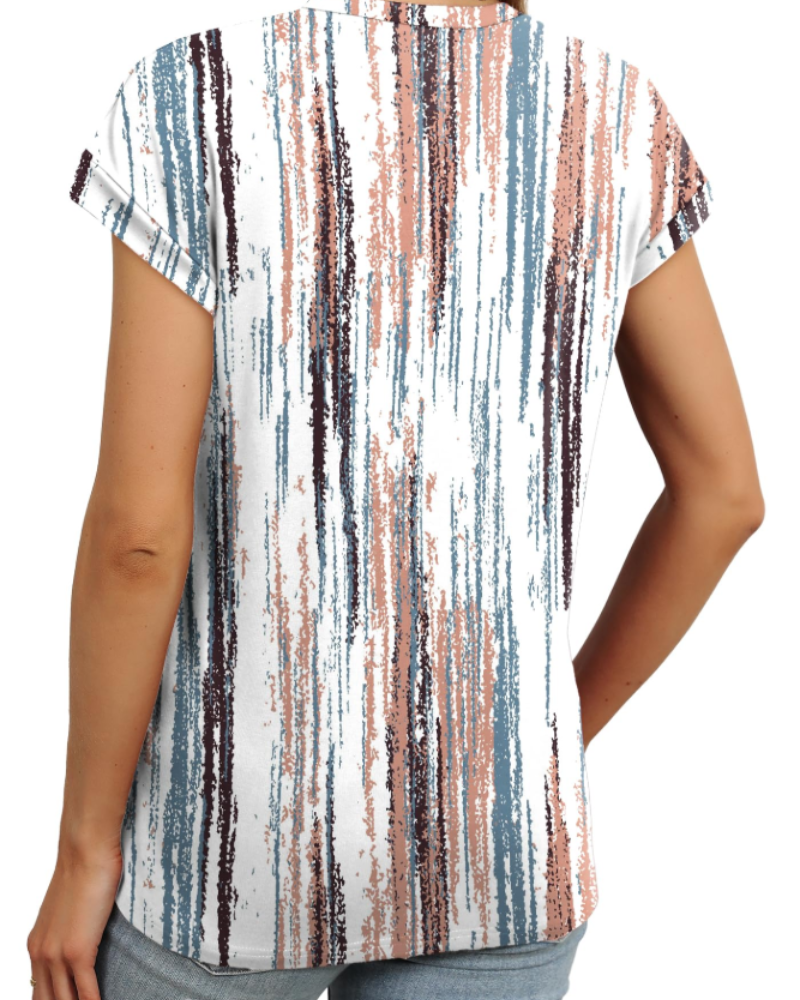 Milly Bluse Damen – Elegantes Tunika-Oberteil mit Rundhalsausschnitt und kurzen Ärmeln