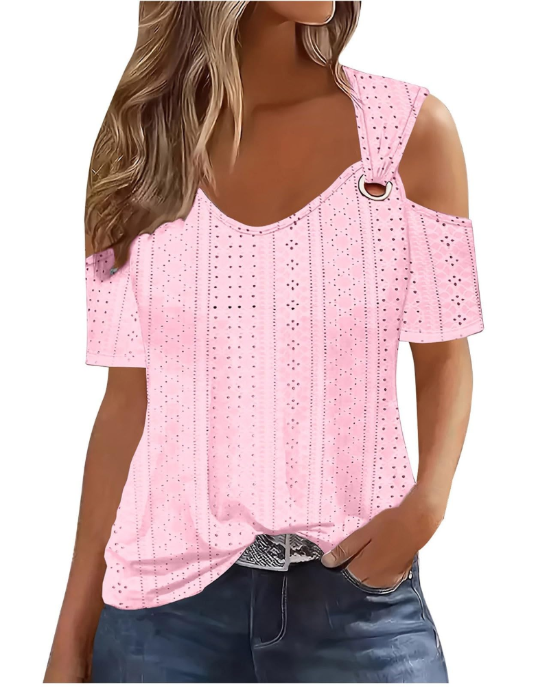 Blusa Donna Lemma – Spalle Scoperte, Collo Tondo, Maniche Corte