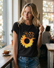 Anastacia T-shirt til kvinder i bomuld – Rund hals, afslappet print, let sommerpasform