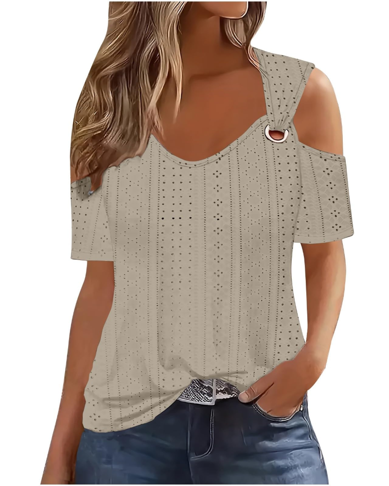Blusa Donna Lemma – Spalle Scoperte, Collo Tondo, Maniche Corte
