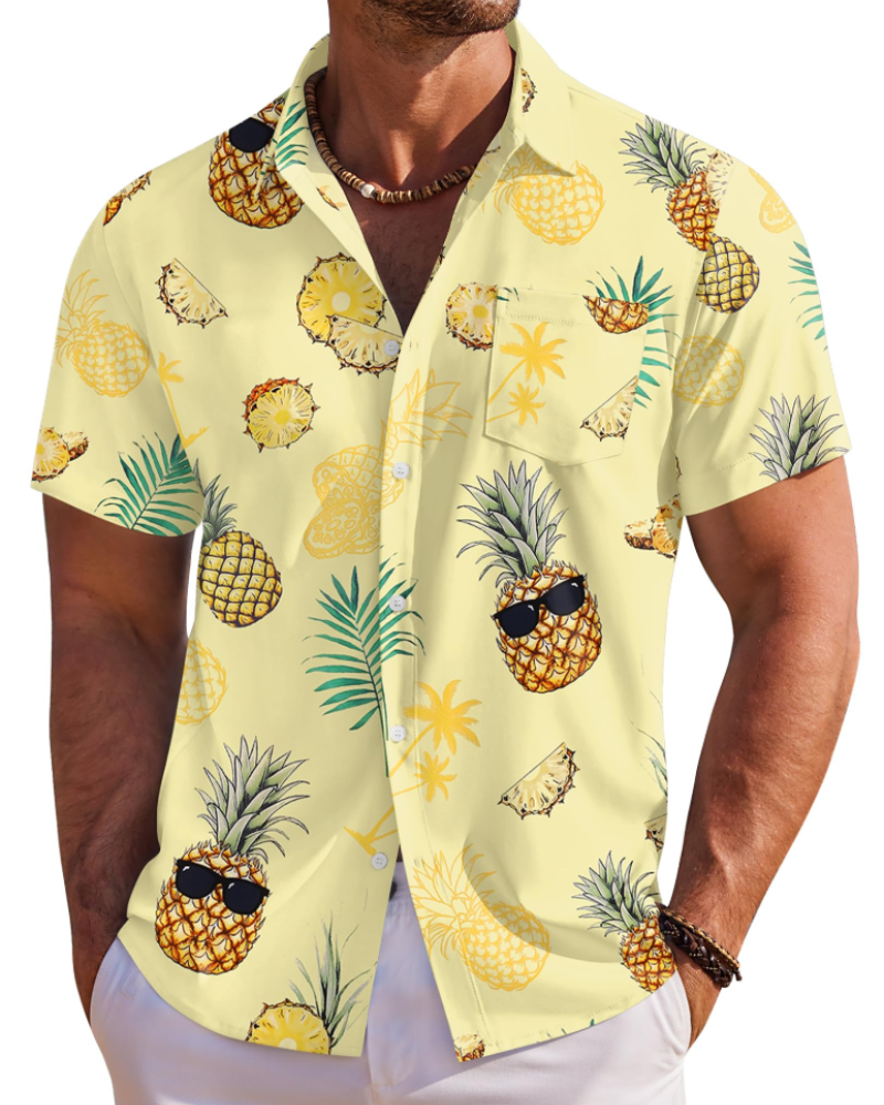 Camisa hawaiana para hombre Jake – Camisa tropical floral de manga corta con botones