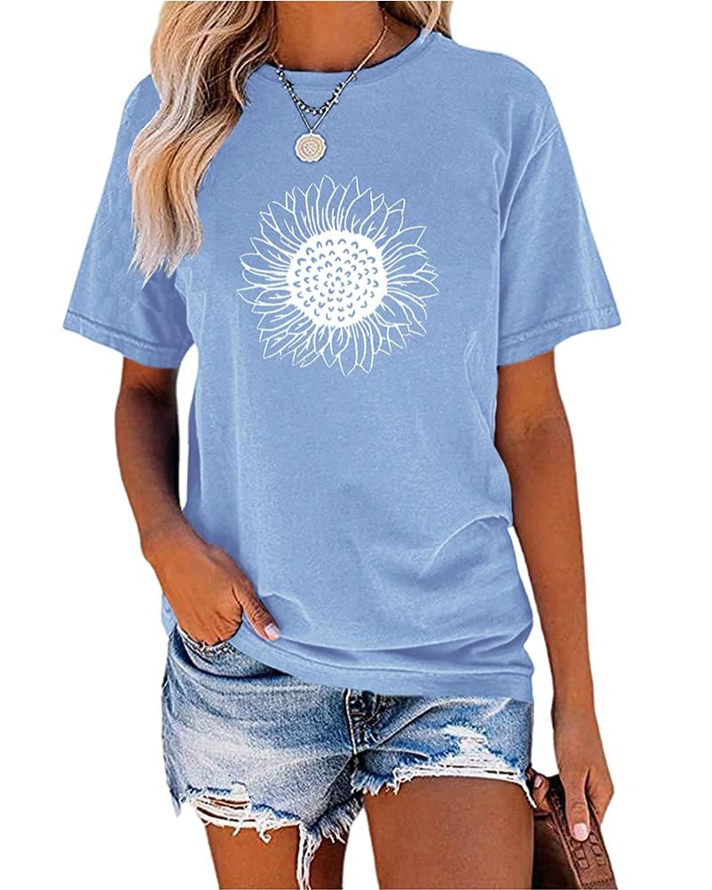 T-shirt da donna Daisy estate – Girasole vintage collo rotondo maniche corte
