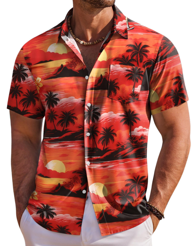 Camisa hawaiana para hombre Jake – Camisa tropical floral de manga corta con botones
