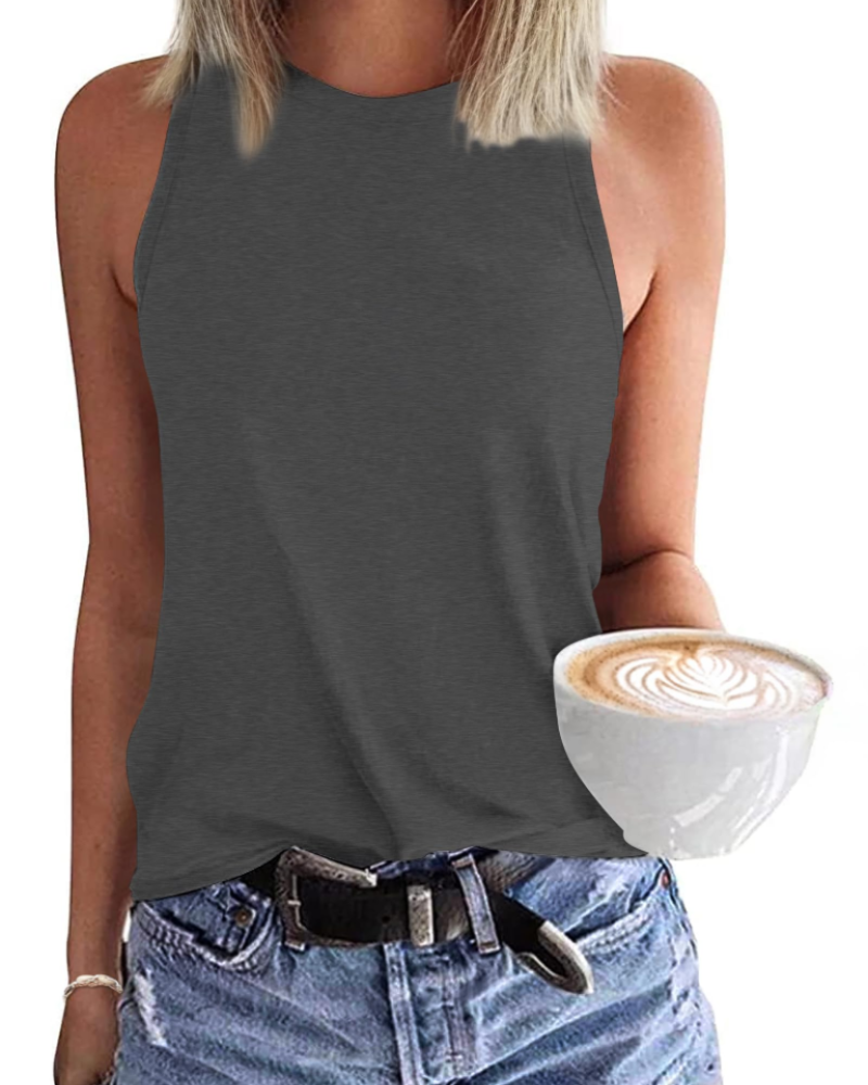 Dakota Canotta Donna Casual – Top Estivo Senza Maniche con Scollo Rotondo e Taglio Fluido