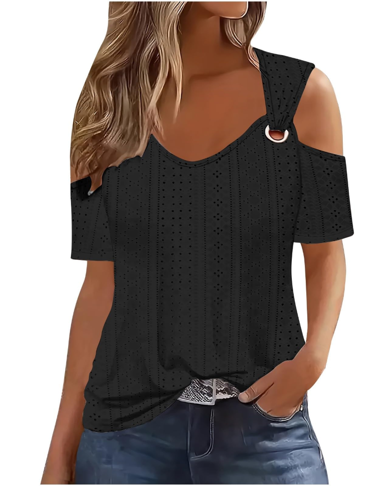Blusa Donna Lemma – Spalle Scoperte, Collo Tondo, Maniche Corte