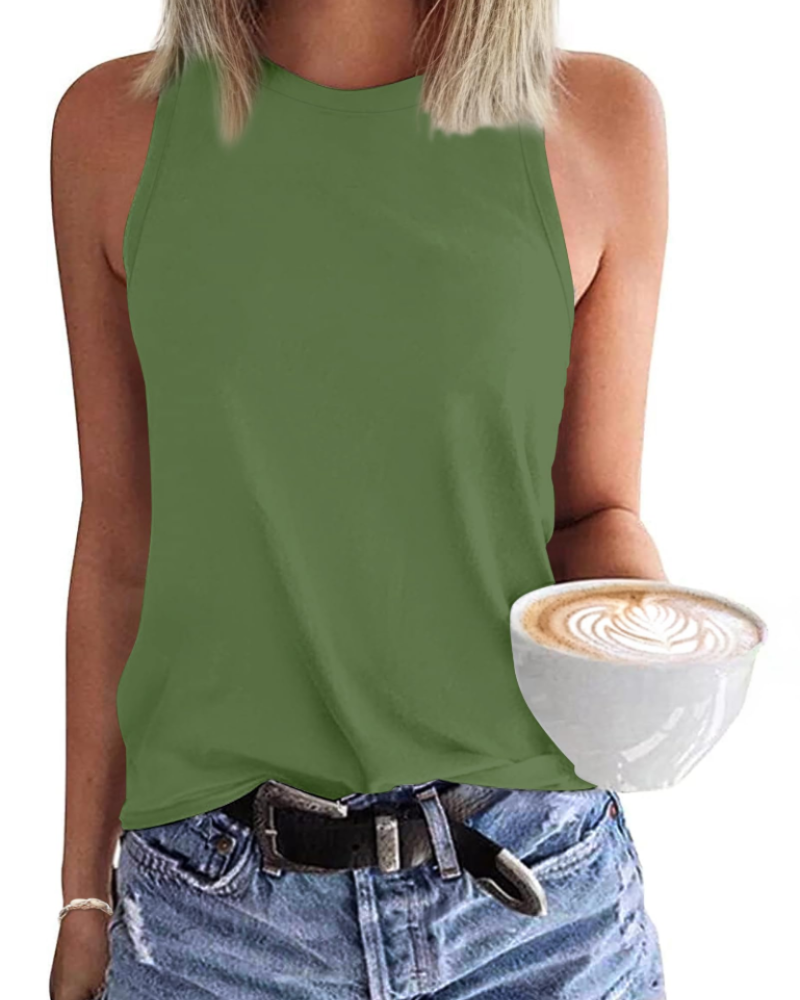 Dakota Canotta Donna Casual – Top Estivo Senza Maniche con Scollo Rotondo e Taglio Fluido