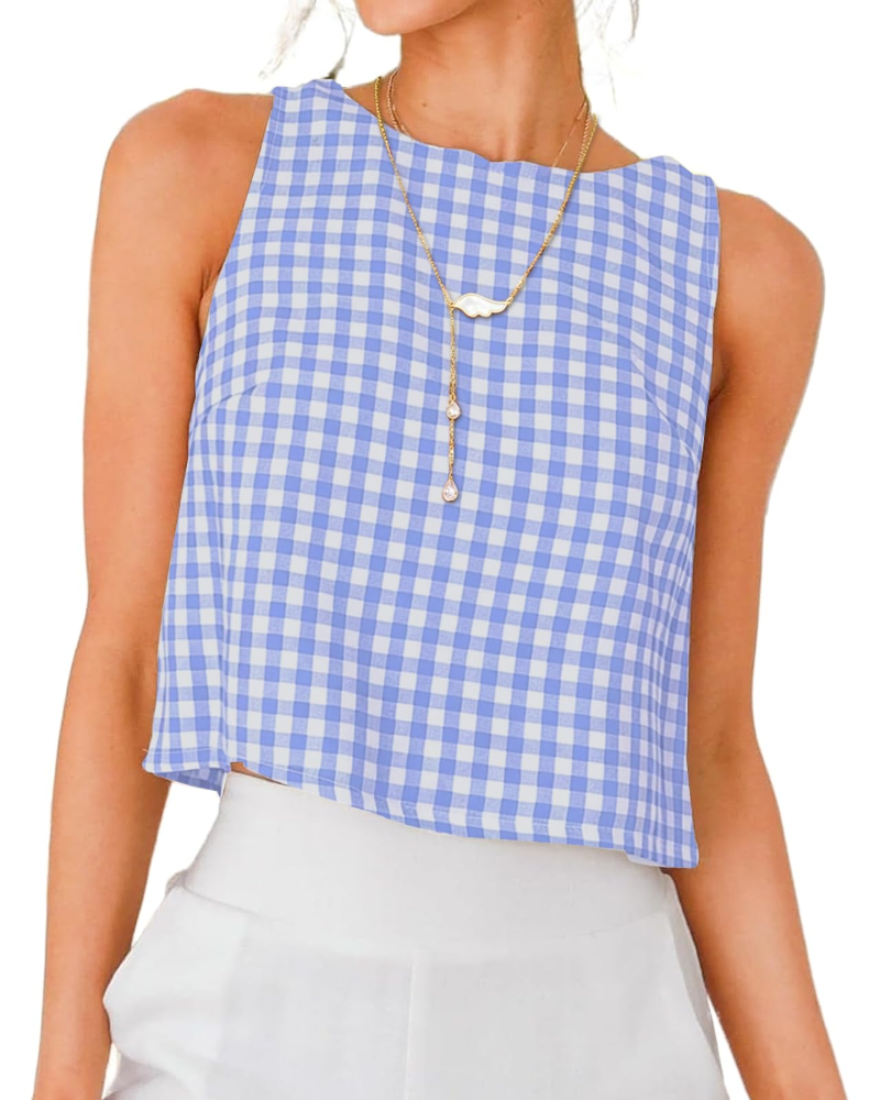 Top Sienna para Mulher em Linho – Blusa Curta Sem Mangas com Botões Elegantes nas Costas